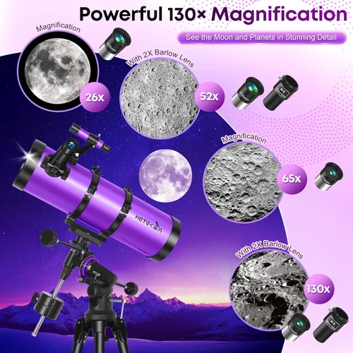 Miniatura 3 de Telescopio, telescopio reflector newtoniano 150EQ para adultos y principiantes, telescopios profesionales para adultos de alta potencia