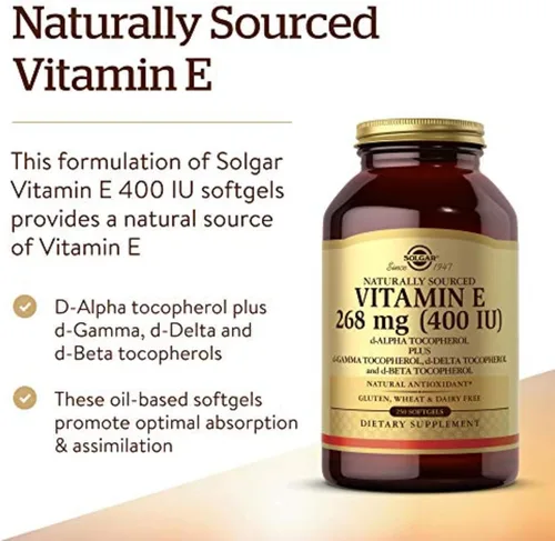 Miniatura 3 de Mezcla de cápsulas blandas de vitamina E 400 IU (D-Alfa-tocoferol y tocoferol mixto), E3542, 1, 1