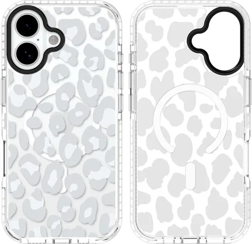Miniatura 29 de SAKUULO Funda magnética para iPhone 11 Pro Max [Compatible con MagSafe] Patrón de Estampado de Leopardo Gris Claro Funda de Carga Inalámbrica