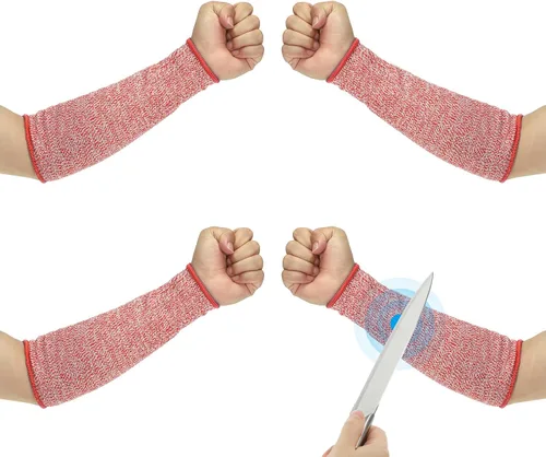 Miniatura 9 de PATIKIL Mangas protectoras de seguridad para brazo resistente a los cortes Mangas de antebrazo Manga HPPE Nivel 5 Protección para piel fina y Gris