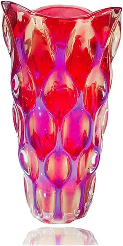 Miniatura 13 de Florero de Vidrio Pesado para Flores Engrosado 3.5 libras 9.5 pulgadas Jarrón Brillante Estilo Bohemio, para Centros de Mesa, Bodas, Decoración