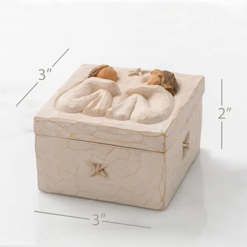 Miniatura 2 de Willow Tree Caja de recuerdos de la amistad, Forever True, Forever Friends, contiene joyas y tesoros, tallado de mejores amigos o hermanas, caja