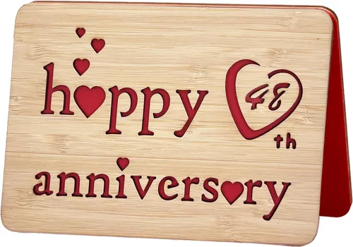 Miniatura 17 de Tarjeta de felicitación de madera para el primer aniversario, hecha a mano, 1 año, aniversario de boda, tarjeta de primer aniversario para ella, él