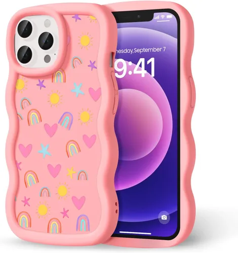 Miniatura 91 de Compatible con iPhone SE/8/7 Funda para Mujeres y Niñas, Marco Ondulado Rizado con Patrón Lindo, Estética Delgada Suave Silicona TPU Parachoques