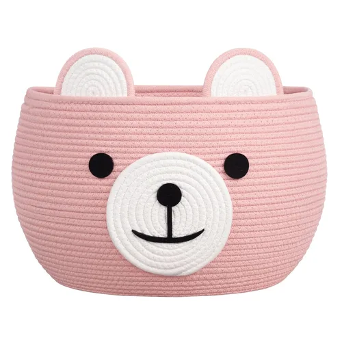 Miniatura 16 de CherryNow Woven Rope Basket, Bear Baskets for Gifts Empty, Large Storage Basket for Living Room Nursery, Decorative Animal Baskets with Handles