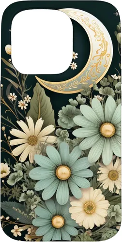 Miniatura 13 de Funda botánica de flores silvestres para iPhone 13 verde salvia