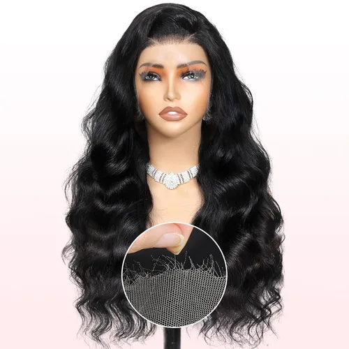 Miniatura 11 de Beluck Peluca de cabello humano lacio de densidad 250, sin pegamento, precortada 3 en 1, precortada 3 en 1, peluca de 15A 6x6 HD, con cierre