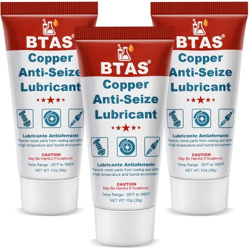 Miniatura 9 de BTAS Lubricante Antiagarre Grasa de Cobre Alta Temperatura Nunca se Agarra para Roscas de Bujías Pernos 1 oz 2 Piezas