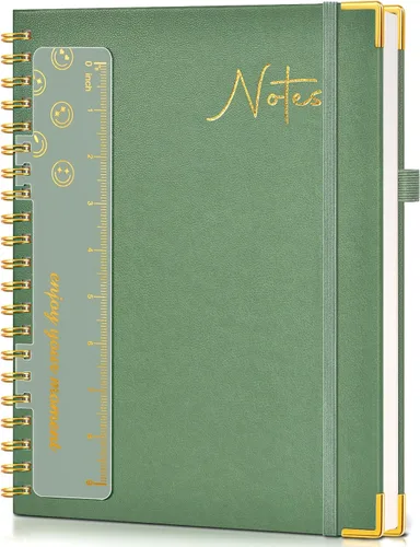 Miniatura 20 de Cuaderno en espiral de tapa dura de 8.5 x 11 pulgadas, cuadernos A4 grandes y bonitos para mujeres y hombres, cuaderno rayado a rayas