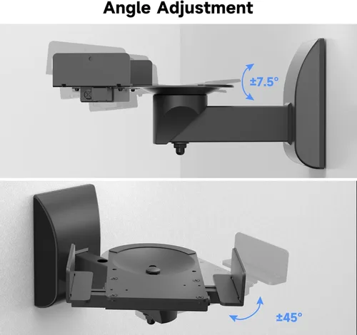 Miniatura 5 de suptek Soportes de pared para altavoces, soportes de altavoz dobles para altavoces de sonido envolvente, soporte universal, estantes giratorios