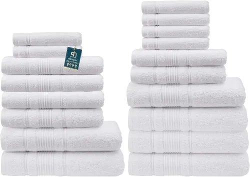 Miniatura 46 de Juego de 4 toallas de baño, 100% algodón turco prémium, toallas turcas de alta calidad para baño, de secado rápido, suaves y absorbentes, incluye 4