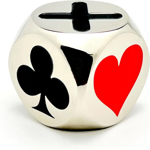 Miniatura 9 de Luck Lab Premium Euchre Trump Marcador, color plateado Euchre, Pinochle & Bridge Indicator, Large Suit Symbols, Heavy Metal Construction, Velvet