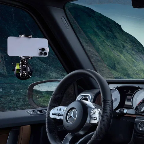 Miniatura 6 de Brazo universal de cabeza esférica para teléfono, soporte ajustable para teléfono móvil de automóvil para viajes al aire libre, soporte de ventosa