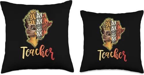 Miniatura 3 de Black Smart Teacher Afro Love Melanin African Almohada para mujer, 16 x 16 pulgadas, multicolor