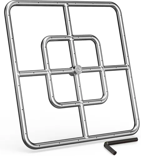 onlyfire Anillo Quemador Cuadrado de 12 Pulgadas para Fogata de Gas Natural y Propano y Chimenea, Quemador de Fogata DIY de Acero Inoxidable 304