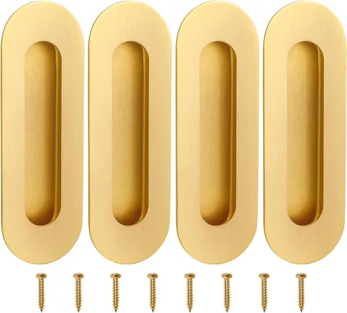 Miniatura 10 de Malimali Tirador de puerta ovalado negro de 6 pulgadas, tiradores de acero inoxidable para armario, manijas de puerta corrediza de granero