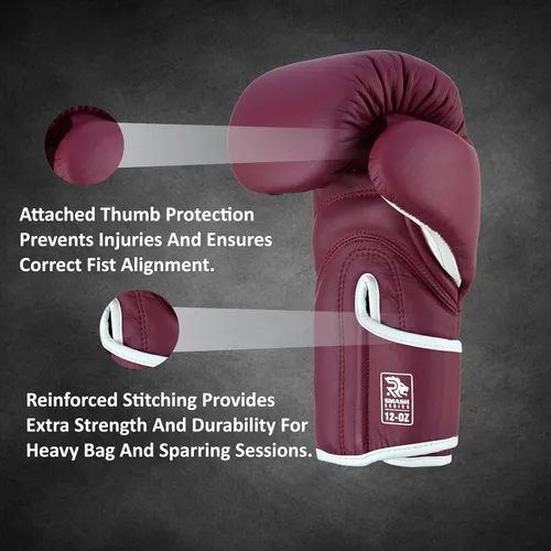 Miniatura 5 de Smash Series - Guantes de boxeo de cuero para hombres y mujeres, guantes de entrenamiento de sparring kickboxing MMA Muay Thai y bolsa pesada