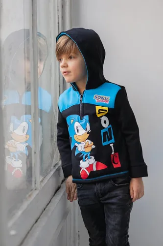 Miniatura 2 de SEGA Sonic the Hedgehog - Sudadera de forro polar con media cremallera para niños pequeños y grandes