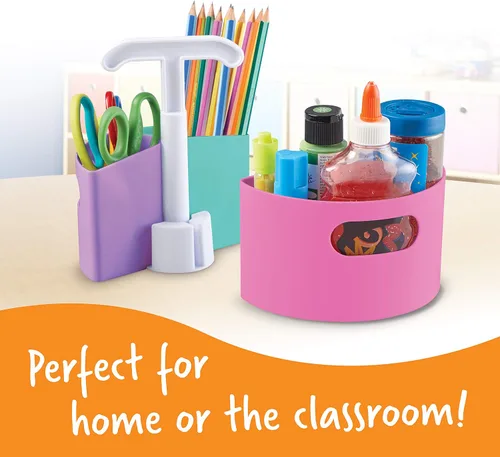 Miniatura 2 de Learning Resources Create-a-Space - Mini centro de almacenamiento rosa – Guardián de manualidades para el aula, espacio para crear, almacenamiento