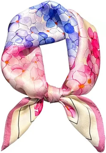 Miniatura 47 de FONYVE Bufandas 100% de seda de morera para mujer, bufanda cuadrada ligera de satén para la cabeza, bufanda pequeña de seda para dormir, 21 x 21
