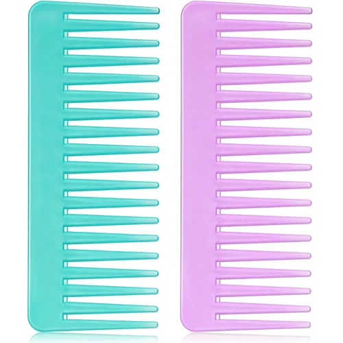 Miniatura 16 de Patelai Peine de Dientes Anchos Peine Grande Desenredante de Cabello para Cabello Rizado, Húmedo y Seco, Accesorios Desenredantes Sin Mango