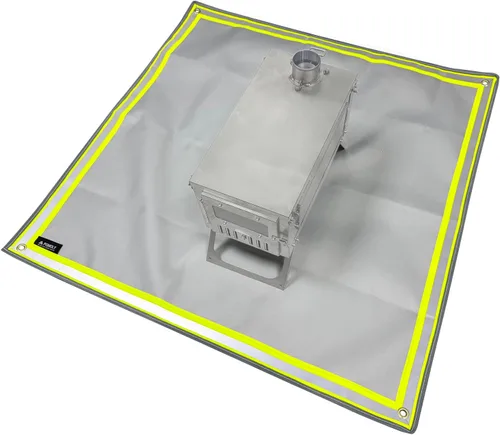 POMOLY Tapete para fogata, tapete ignífugo visible por la noche, ideal para la base de la hoguera de terraza, almohadilla para fogatas de patio para