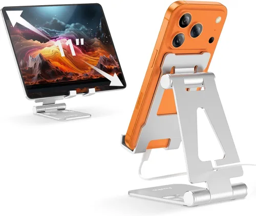 Miniatura 9 de Aoviho Soporte de teléfono celular para escritorio, soporte ajustable para teléfono de escritorio, base plegable para teléfono móvil para iPhone 17