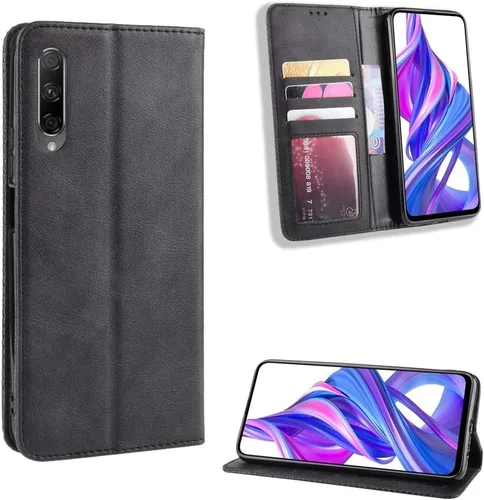 Jielangxin Keji Funda para Huawei Y9s Caso,Funda para Huawei Y9s 2019 STK2-LX1 STK2-L21 STK-L22 STK-LX3 Funda PU Cuero Flip Cover Negro