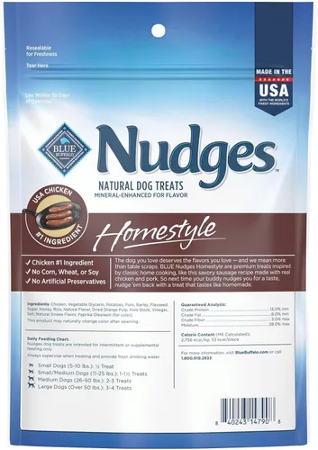 Miniatura 2 de Blue Buffalo Nudges Homestyle - Golosinas naturales para perros, pollo y cerdo, bolsa de 12 onzas