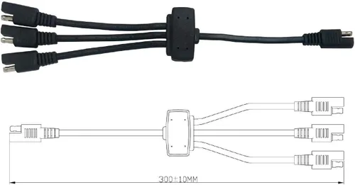 Miniatura 5 de Sunway Solar Conectores de panel, cable de extensión para conectar 3 paneles a batería de 12 V con adaptadores inversos de polaridad SAE para kits