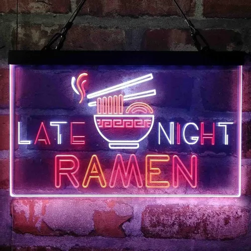 Miniatura 12 de ADVPRO Late Night Ramen Shop Tri-color Led Neon Sign Green & Red & Yellow 13 x 8.7 Inches st9s32-i3305-gry