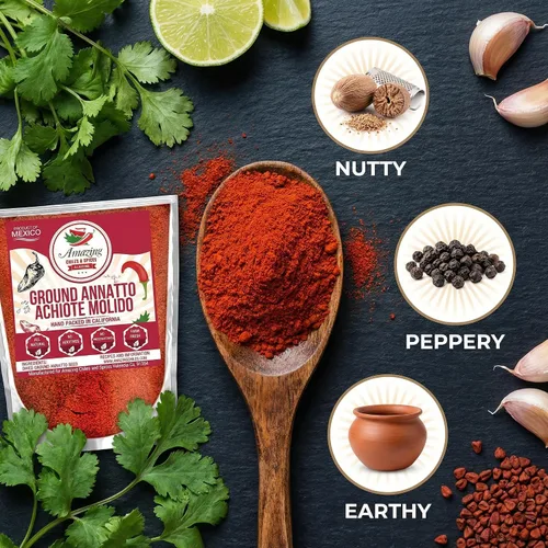 Miniatura 7 de Achiote Powder - Semillas de annatto molidas de 16 onzas (1 libra), ideales para añadir color y sabor suave en sopas, guisos, carnes y recetas