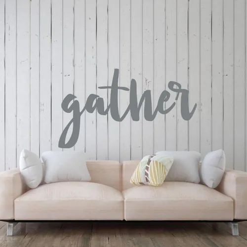Miniatura 5 de Gather" Sign Wall Art Decal - Cursive Large Living Room Wall Décor Sticker - Family and Friends Themed Home Wall Decoration - Perfect for Living