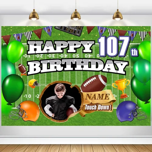 Miniatura 10 de Cartel personalizado de decoración de cumpleaños número 107 con temática de castillo y princesa, pancarta de tela personalizada para suministros