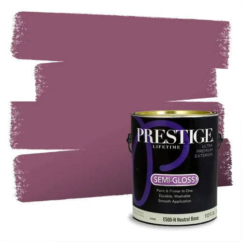 Miniatura 73 de Prestige Paints Pintura exterior e imprimación en uno, 1 galón, plano, coincidencia comparable de Valspar* Amber Rose*