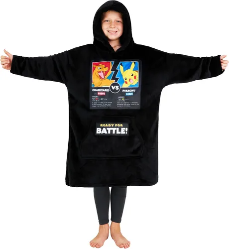 Sudadera con capucha y manta de Pokémon para niños y adolescentes, sudadera con capucha extragrande de forro polar portátil, manta con capucha