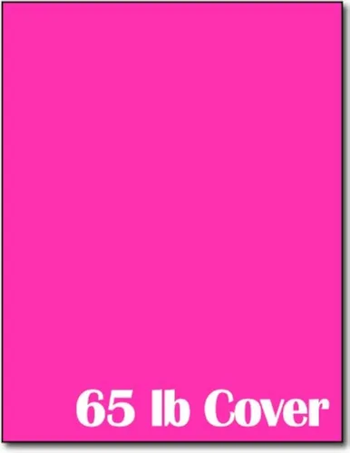 Papel de cartulina de cubierta de 65 libras, 8.5 x 11 pulgadas, 25 hojas (rosa brillante)