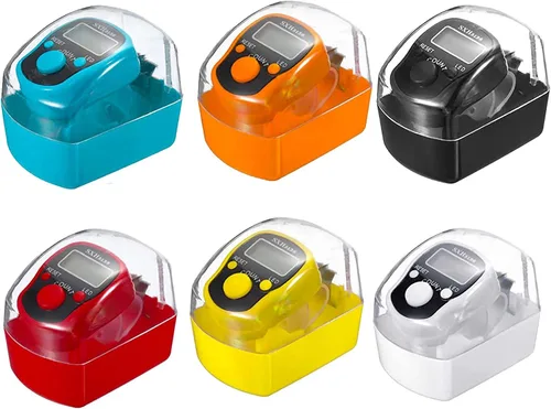 Miniatura 8 de Tasbeeh Tasbih - Paquete de 6 contadores digitales de 5 dígitos con luz LED, anillo de transporte, funda rígida individual para musulmanes, oración