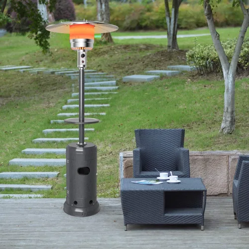 Miniatura 2 de Tangkula Calentador de propano de 50,000 BTU para patio con ruedas, calentadores para exteriores para patio con mesa, quemador de acero inoxidable