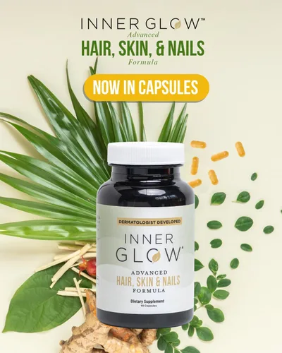 Miniatura 5 de Inner Glow Vitaminas Avanzadas para el Cabello, la Piel y las Uñas – Suplemento Capilar Desarrollado por Médicos con Biotina, Péptidos de Colágeno