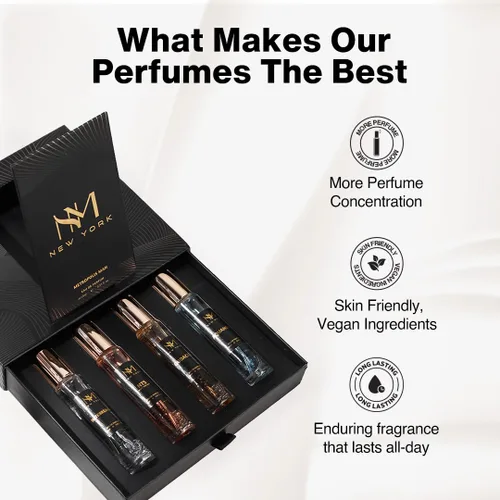 Miniatura 3 de NOURISH MANTRA NM New York Metropolis - Juego de 4 perfumes de lujo para hombre, perfumes de lujo de primera calidad, regalo de cumpleaños