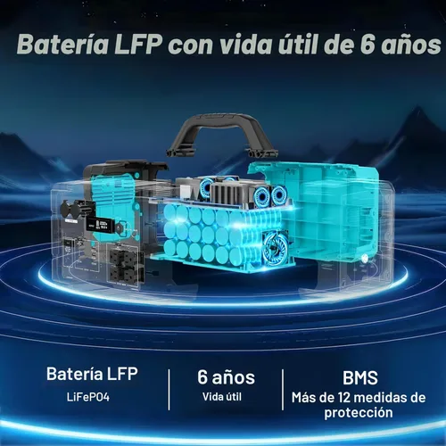 Miniatura 7 de Generador solar de 1800 W (sobretensión de 3600 W) con panel solar de 200 W, kit de estación de energía portátil LiFePO4 de 1024 Wh, carga rápida