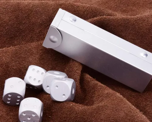 Miniatura 5 de DS. DISTINCTIVE STYLE Dados de aleación de aluminio 5 piezas 16 mm, dados de metal portátiles con estuche, dados de 6 caras para juego de fiesta