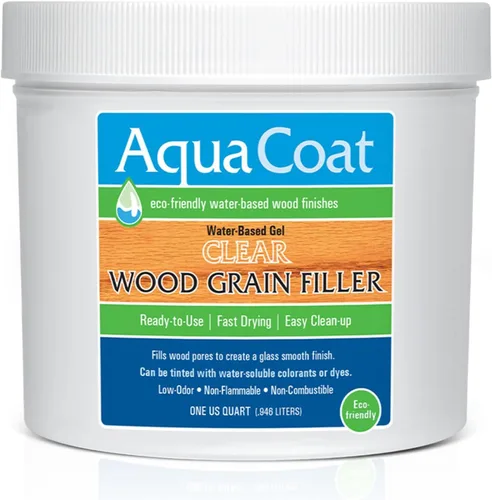 Miniatura 10 de Aqua Coat Gel Rellenador de Veta de Madera Transparente a Base de Agua, Secado Rápido, Bajo Olor, Bajo VOC, Lijable, Teñible y Pintable, Fácil