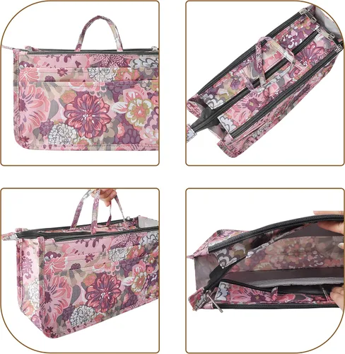 Miniatura 67 de Bolso de mano estilo cartera de Vercord para mujer con organizador incorporado, estampado bien definido, con manijas y cremallera, tamaño 2