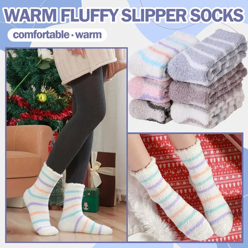 Miniatura 3 de ANTSANG Womens Fuzzy Socks Slipper Winter Fluffy Comfy Cozy Socks Cabin Warm Home Socks