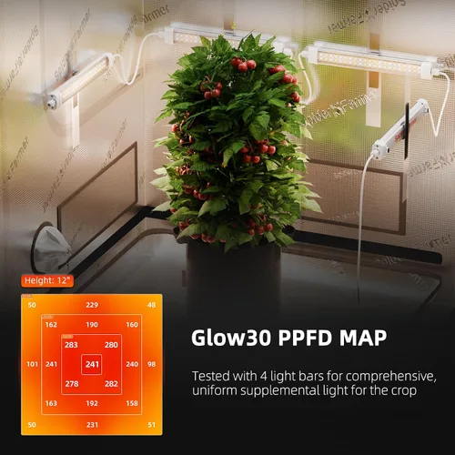 Miniatura 2 de Kits de luces de crecimiento LED Spider Farmer Glow30, lámpara de crecimiento integrada de espectro completo similar al sol, resistente al agua