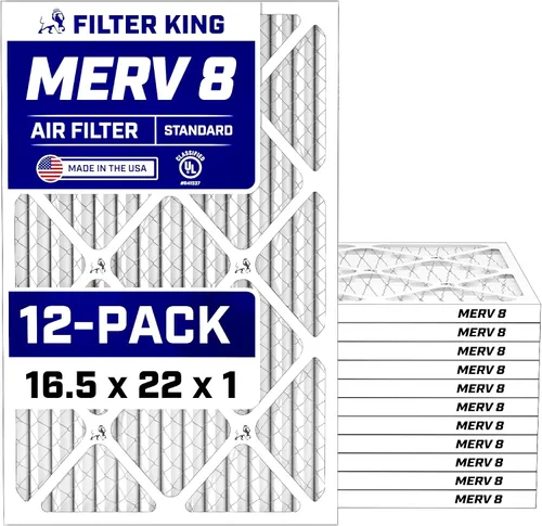 Miniatura 192 de Filter King Filtro de aire de 5.88 x 12.13 x 1 (MERV 8) (paquete de 12) filtros de horno de CA para control de polvo y alergias, fabricados en EE.