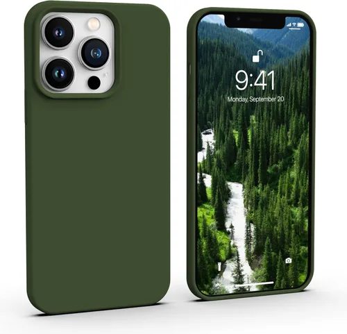 Miniatura 12 de IceSword Compatible con iPhone 13 Pro Max, funda protectora delgada de silicona líquida para teléfono, suave mate lindo para hombres y mujeres, Azul