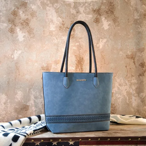 Miniatura 2 de Montana West Bolsas Tote Tejidas para Mujeres, Carteras y Bolsos de Mano con Bolsillo Trasero con Cremallera